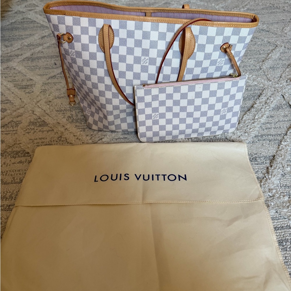 Louis Vuitton Neverfull MM Damier Azur Rose Ballerine